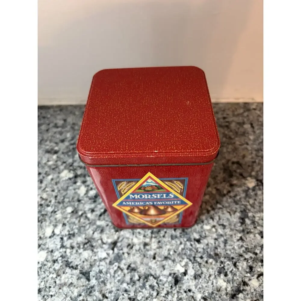 Vintage Nestle Till House Cookie Tin Red